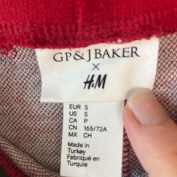 GP&J BAKER X H&M Red White Black Metallic Honeycomb Pattern Mini Skirt women's S - Picture 8 of 16